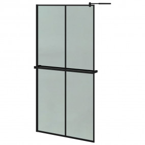 Walk-in Shower Wall with Shelf Black 39.4"x76.8" ESG Gl...