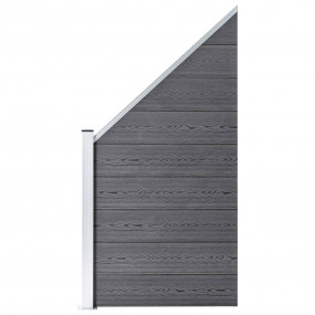WPC Fence Set 1 Square + 1 Slanted 107.5"x73.2" Gray