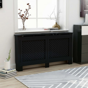 Radiator Cover Black 59.8"x7.5"x32.1" MDF
