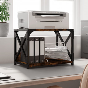Printer Stand 2-Tier Smoked Oak 17.3"x10.2"x12.4" Engin...