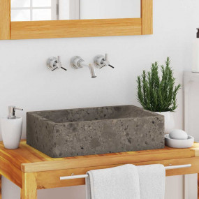 Sink 17.7"x11.8"x4.7" Marble High Gloss Gray