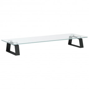 Monitor Stand Black 23.6"x7.9"x3.1" Tempered Glass and ...
