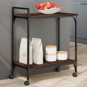 Kitchen Trolley Brown Oak 23.8"x12.2"x28.5" Engineered ...