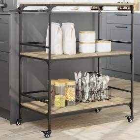 Kitchen Trolley Sonoma Oak 39.6"x19.7"x41.3" Engineered...