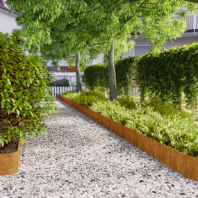Lawn Edgings 10 pcs 7.9"x40.6" Flexible Corten steel