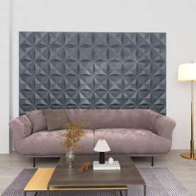 3D Wall Panels 48 pcs 19.7"x19.7" Origami Gray 129.2 ft