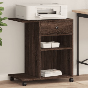 Printer Stand with Wheels Brown Oak 23.6"x15.7"x27"