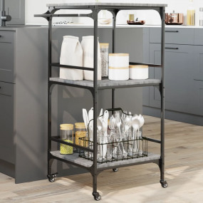 Kitchen Trolley Gray Sonoma 23.8"x19.7"x41.3" Engineere...