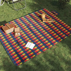 Picnic Blanket Foldable Multicolor Plaid 78.7"x59.1" Ve...