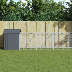 Dog House with Roof Anthracite 46.1"x480.7"x48.4" Galva...