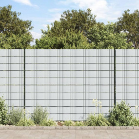 Patio Privacy Screens 10 pcs Light Grey 99.4x7.5" PVC