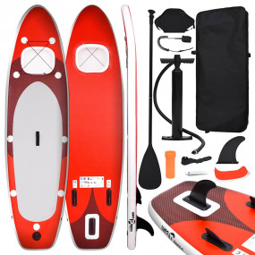 Inflatable Stand Up Paddle Board Set Red 141.7x31.9x3.9...