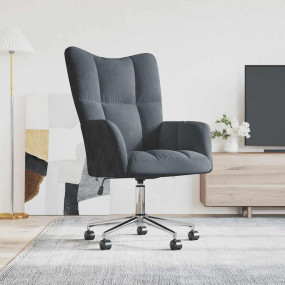 Relaxing Chair Dark Gray Velvet