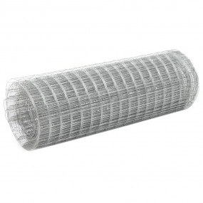 Chicken Wire Fence Galvanized Steel 32.8x1.6' Silver
