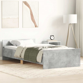 Bed Frame without Mattress Concrete Grey 75 x 74.8 "