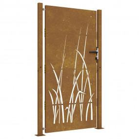 Garden Gate 41.3"x78.7" Corten Steel Grass Design