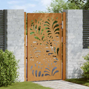 Patio Gate 41.3x61.0" Weathering Steel Wave Design