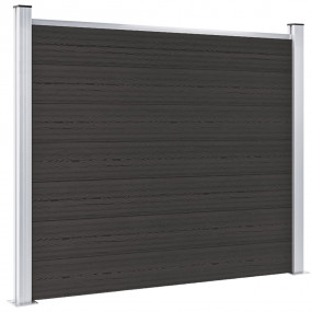 Fence Panel WPC 70.9x57.5" Black