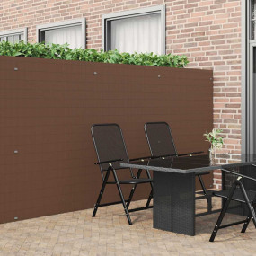 Patio Fence Double-Sided Brown 5.9x16.4' PVC