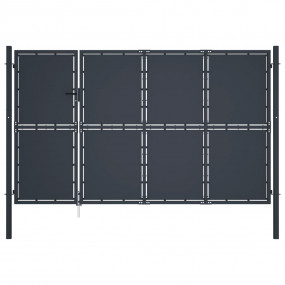 Patio Gate Steel 137.8x59.1" Anthracite