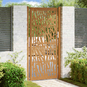 Patio Gate 41.3x80.7" Weathering Steel Trace Design