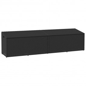 Patio Storage Box Black 86.6"x19.7"x22.8" Poly Rattan