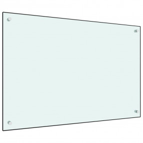 Kitchen Backsplash White 35.4"x23.6" Tempered Glass
