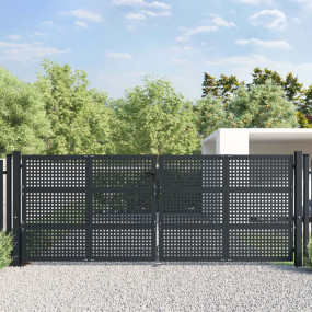 Patio Gate Anthracite 157.5x49.2" Steel