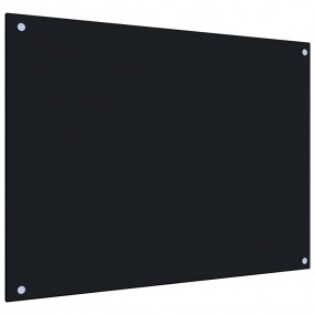 Kitchen Backsplash Black 31.5"x23.6" Tempered Glass