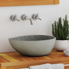 Basin River Stone Oval (14.6"-18.1")x(11.4"-14.2")