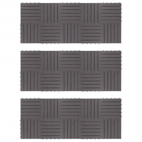 Decking Tiles 30 pcs Gray Wash 11.8"x11.8" Solid Acacia...