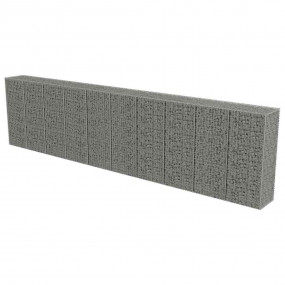 Gabion Wall with Covers Galvanized Steel 236"x19.7"x59"