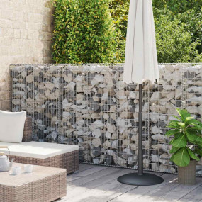 Gabion Wall with Covers Galvanized Steel 354"x19.7"x59"