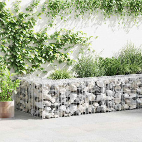Gabion Wall with Covers Galvanized Steel 354.3"x11.8"x1...