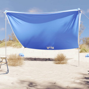 Beach Canopy with Sand Anchors Blue 119.7x118.1"