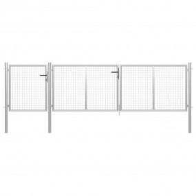 Patio Gate Steel 157.5x39.4" Silver