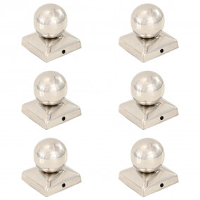 Post Caps 6 pcs Globe Final Stainless Steel 2.80x2.80"