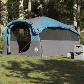 Family Tent Tunnel 6-Person Blue Waterproof