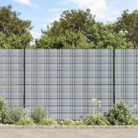 Patio Privacy Screens 10 pcs Grey 99.4x7.5" PVC