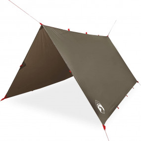 Camping Tarp Brown 120.5x120.5" Waterproof