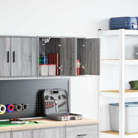 Garage Wall Cabinets 2 pcs Grey Sonoma Engineered Wood