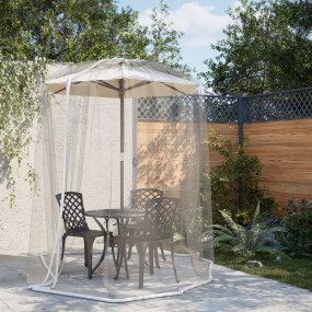 Mosquito Net for Umbrella 220 Mesh White 118.1x90.6"