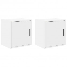 Garage Wall Cabinets 2 pcs White Engineered Wood