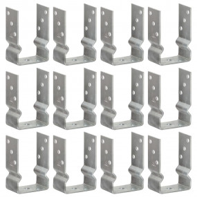 Fence Anchors 12 pcs Silver 3.5x2.4x5.9" Galvanized Ste...