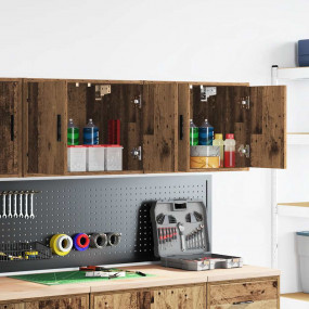 Garage Wall Cabinets 2 pcs Old Wood Engineered Wood