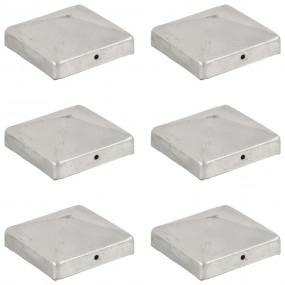 Pyramid Fence Post Caps 6 pcs Galvanized Metal 3.58x3.5...