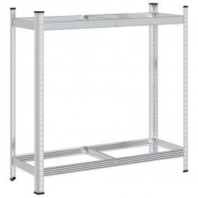 2-Layer Tyre Shelf Silver 43.3x15.7x42.9" Steel