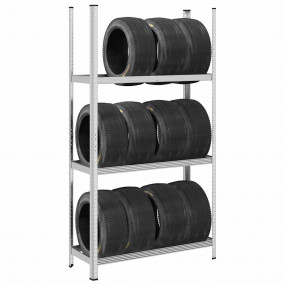 3-Layer Tyre Shelf Silver 43.3x15.7x78.7" Steel