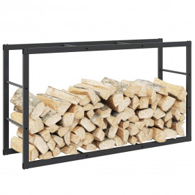 Firewood Rack Black 43.3x11.8x24.0" Steel