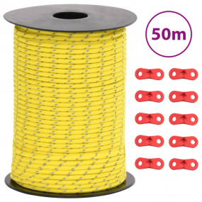 Tent Guy Rope with Reflective Strips and Spanners 164.0...